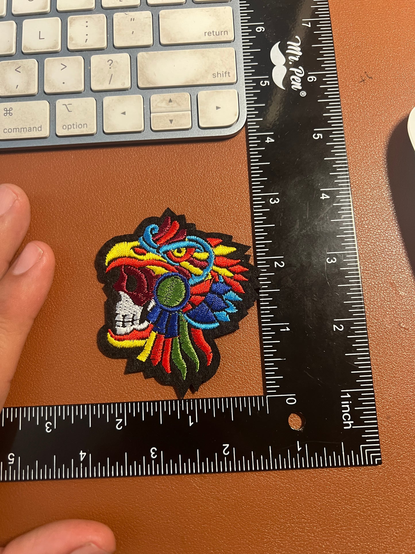Aztec or Mayan Eagle Warrior Patch, Small, 2 3/4", iron on patches, Mexica, #23
