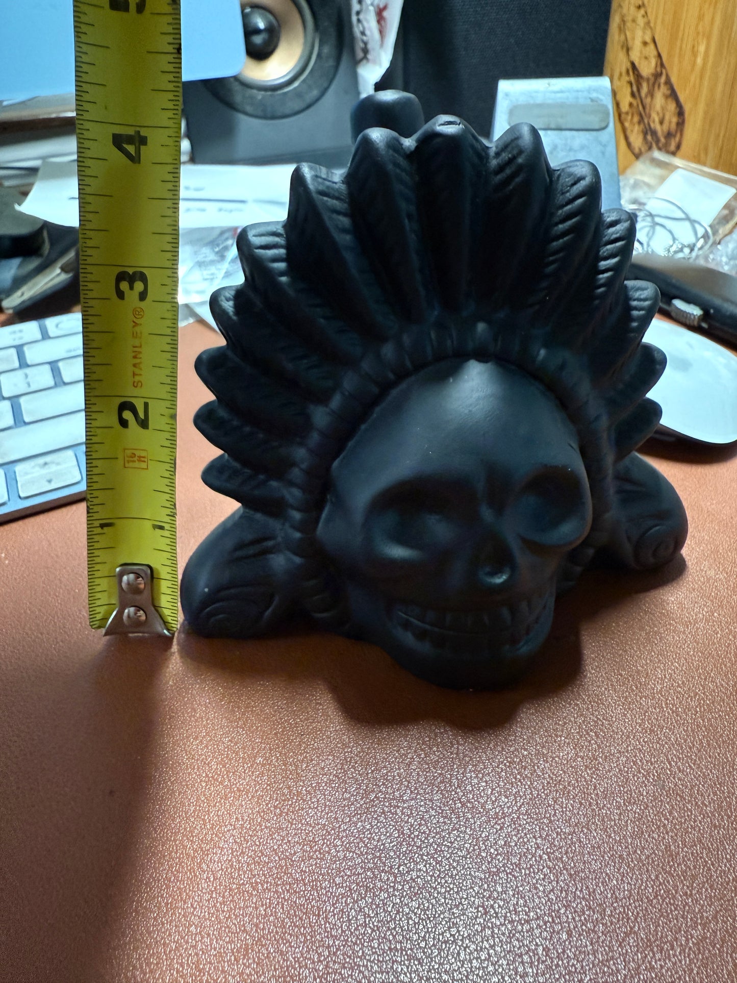 Aztec Death Whistle Black Screaming War Chief Ceremonial Sacrifice Indigenous