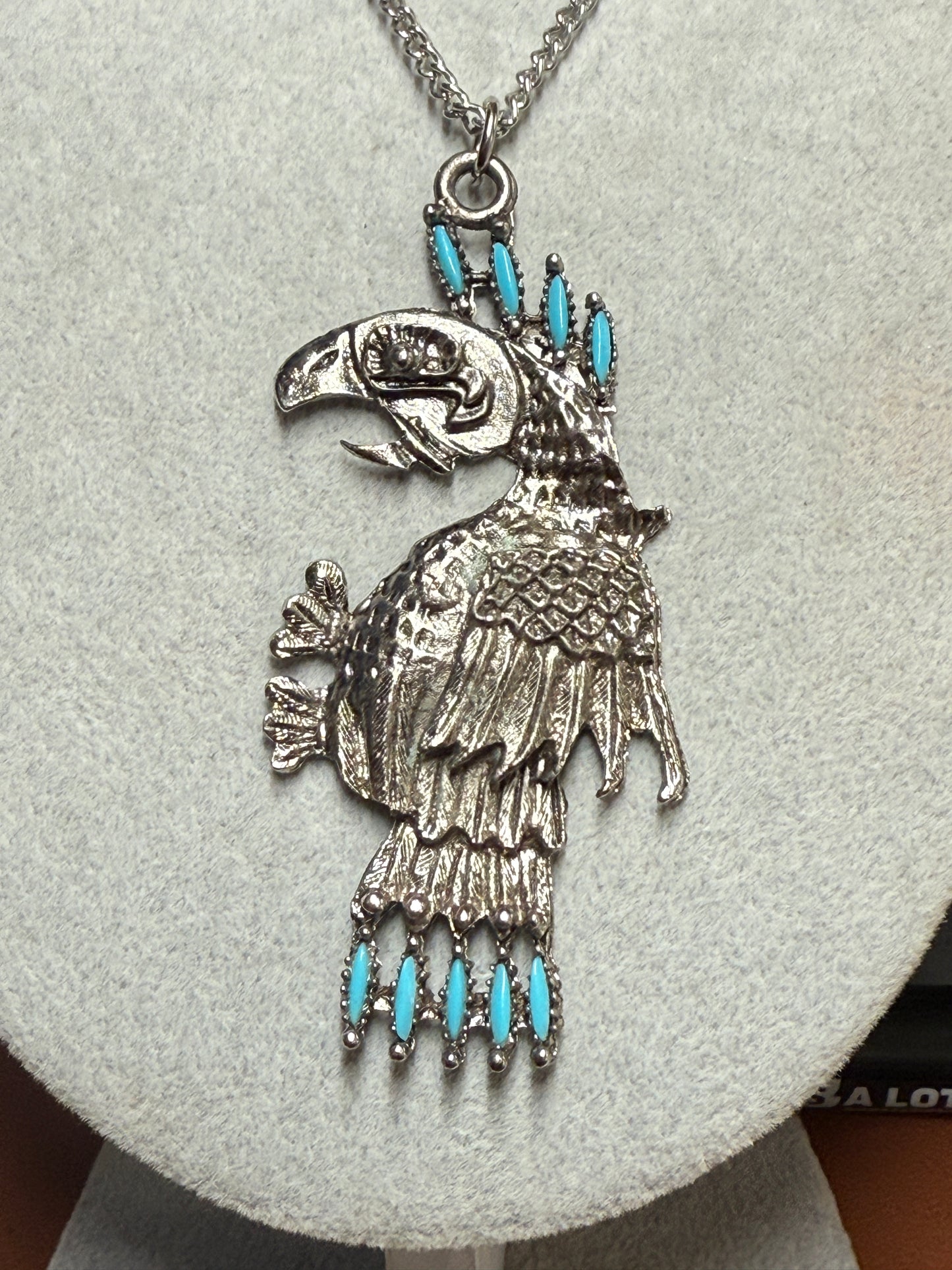 Aztec Emperor Cuauhutemoc's Eagle Pendant, 24" Necklace, Mexica, Mexico (H) (NE)