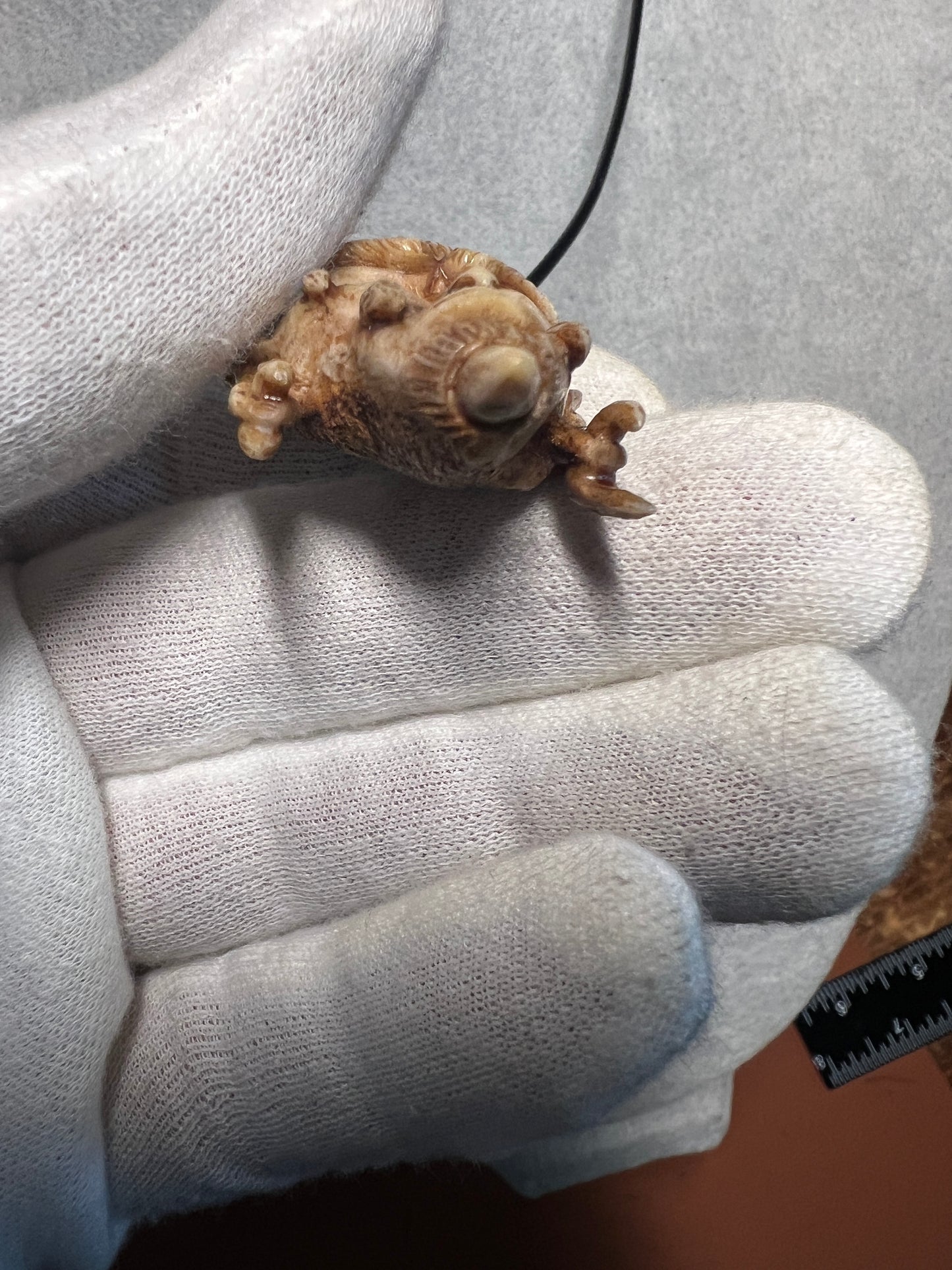 Devil Satan Lucifer Horned Pendant carved from Deer Antler from Mexico #H