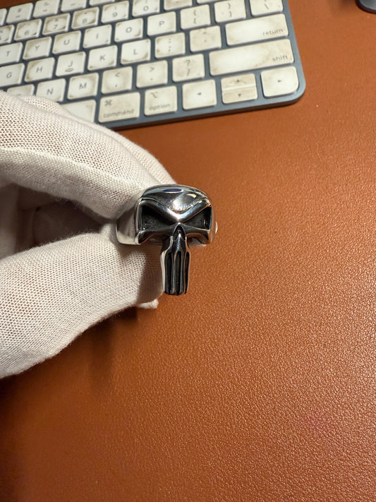 Men's Quality 316L Stainless Steel Retro Punisher Skull Ring, Justice, Revenge 6