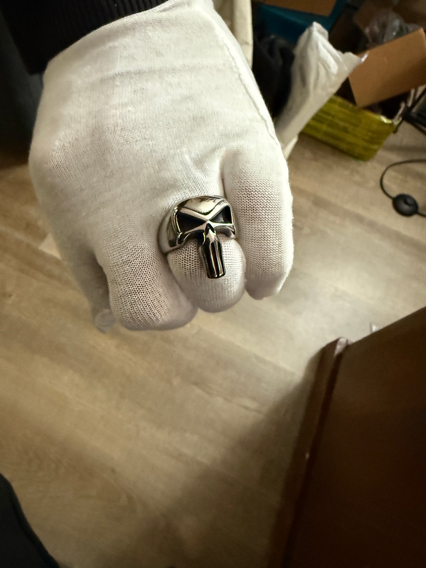 Men's Quality 316L Stainless Steel Retro Punisher Skull Ring, Justice, Revenge 6