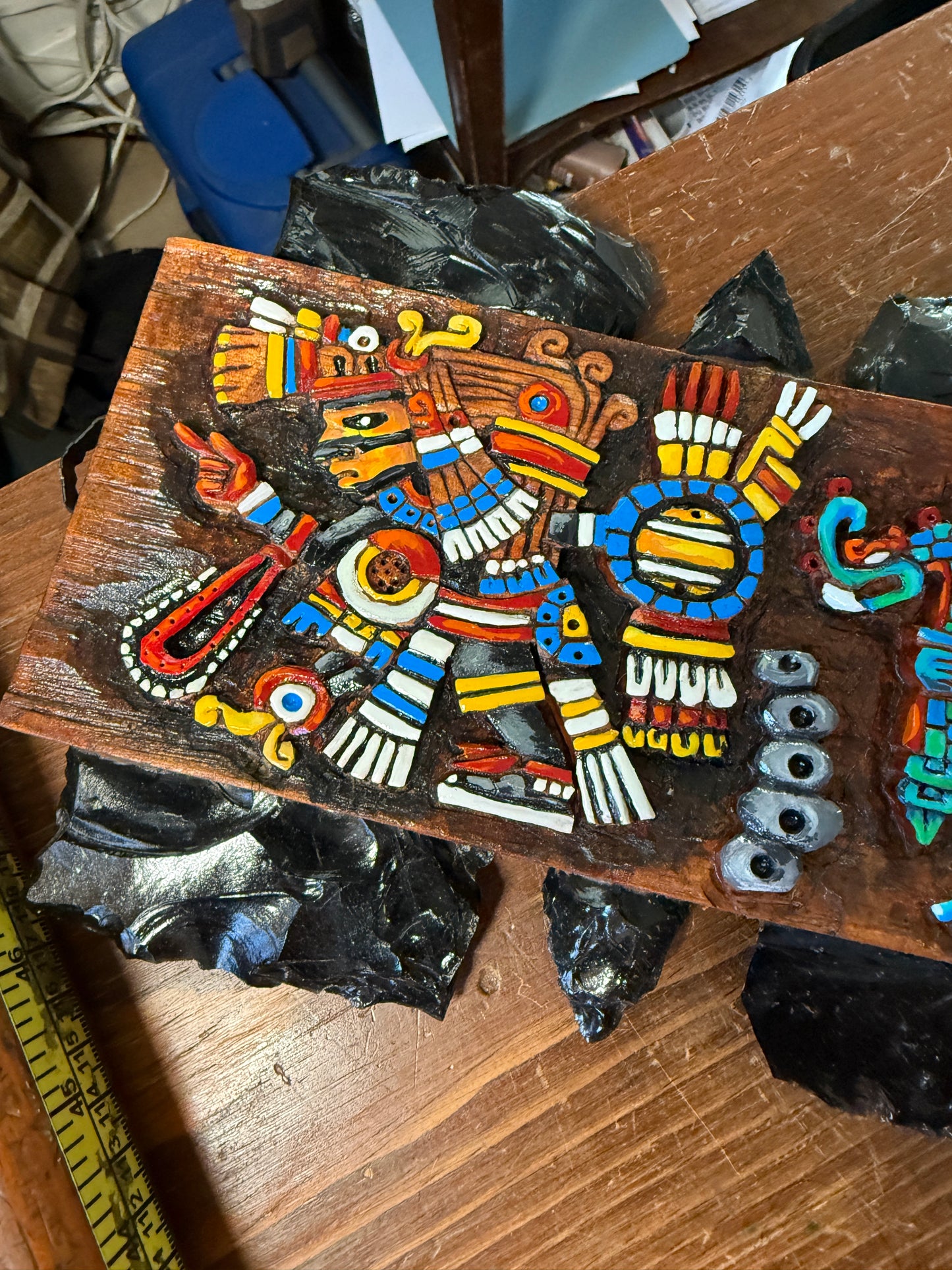 Aztec Macuahuitl Tezcatlipoca, Huitzilopochtli, Quetzalcoatl-Ehcatl, Xipe Totec