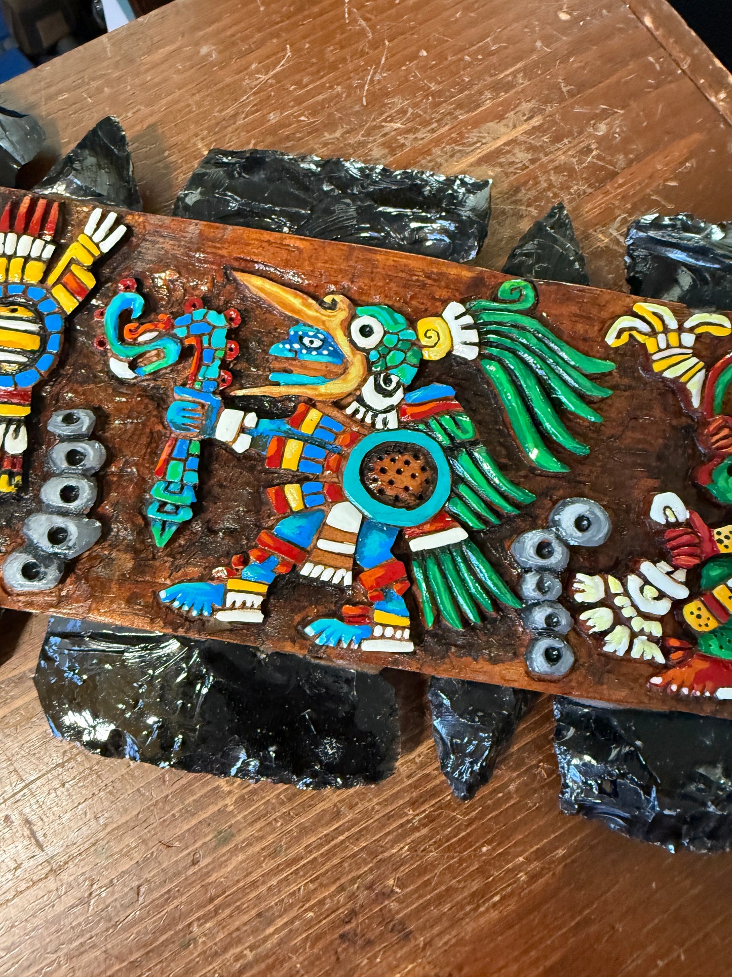 Aztec Macuahuitl Tezcatlipoca, Huitzilopochtli, Quetzalcoatl-Ehcatl, Xipe Totec