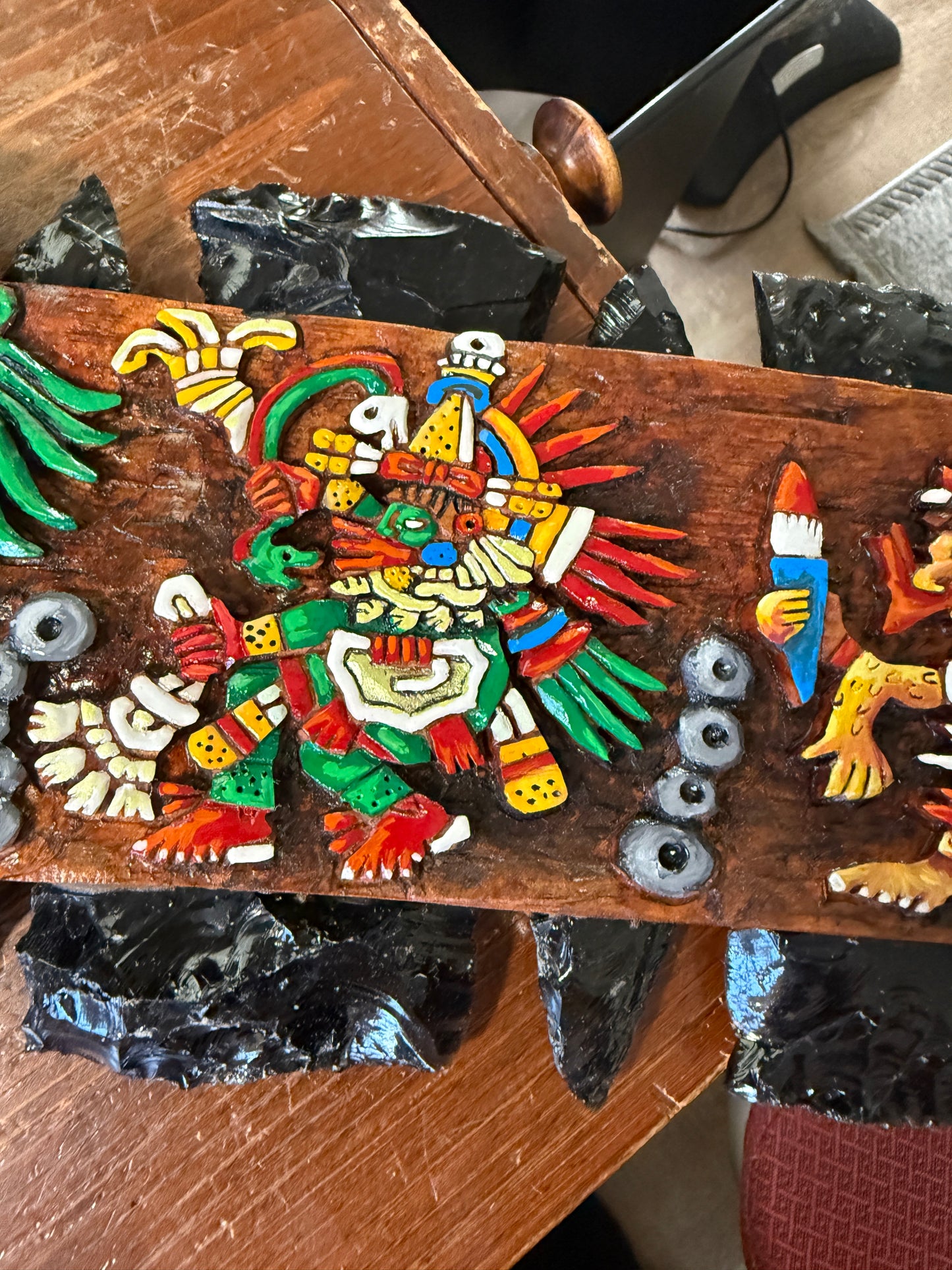 Aztec Macuahuitl Tezcatlipoca, Huitzilopochtli, Quetzalcoatl-Ehcatl, Xipe Totec