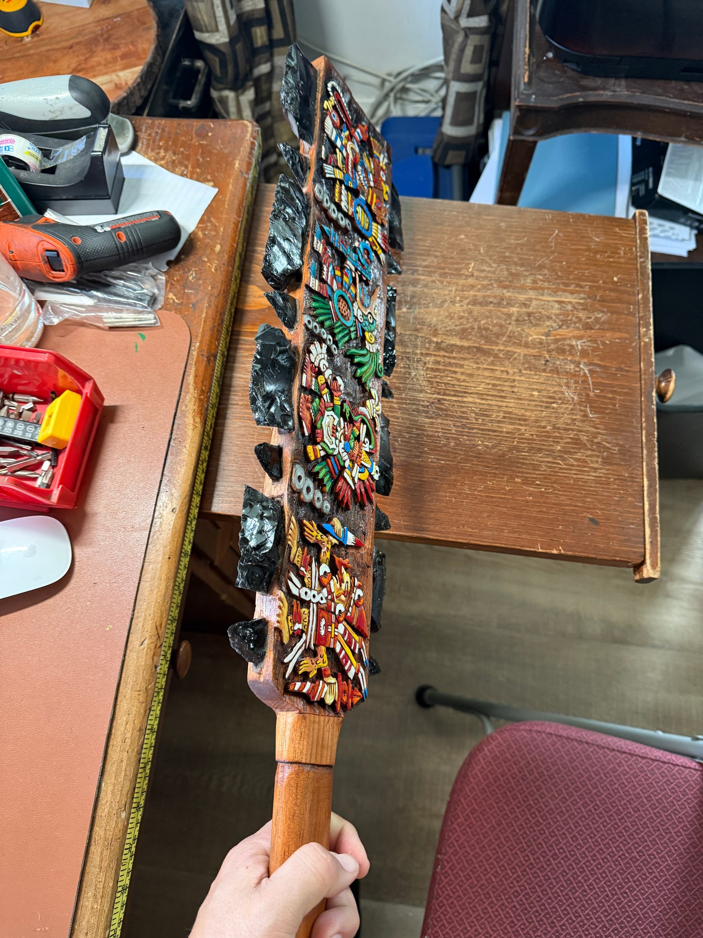 Aztec Macuahuitl Tezcatlipoca, Huitzilopochtli, Quetzalcoatl-Ehcatl, Xipe Totec