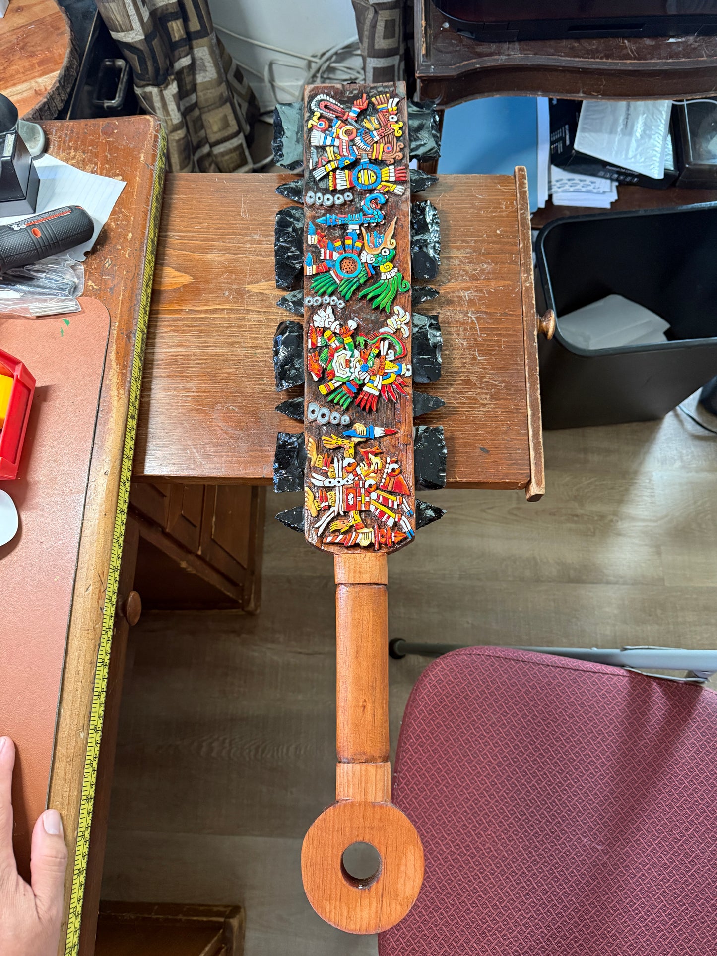 Aztec Macuahuitl Tezcatlipoca, Huitzilopochtli, Quetzalcoatl-Ehcatl, Xipe Totec