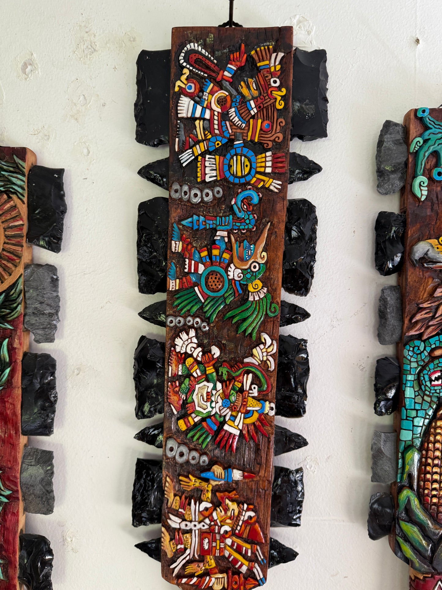 Aztec Macuahuitl Tezcatlipoca, Huitzilopochtli, Quetzalcoatl-Ehcatl, Xipe Totec