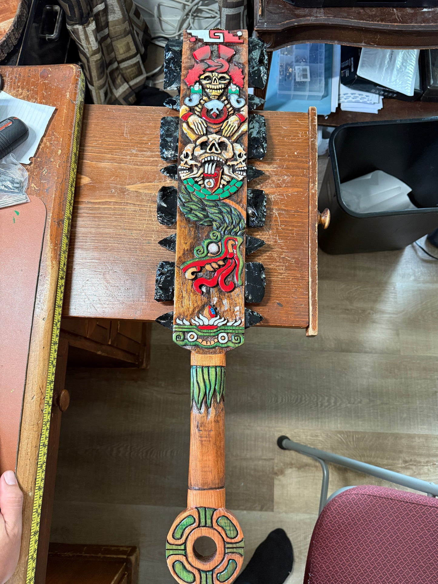 Aztec Macuahuitl Mictlantecuhlti, Quetzalcoatl, Kukulkan, Mexican War Sword Club