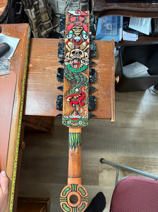 Aztec Macuahuitl Mictlantecuhlti, Quetzalcoatl, Kukulkan, Mexican War Sword Club