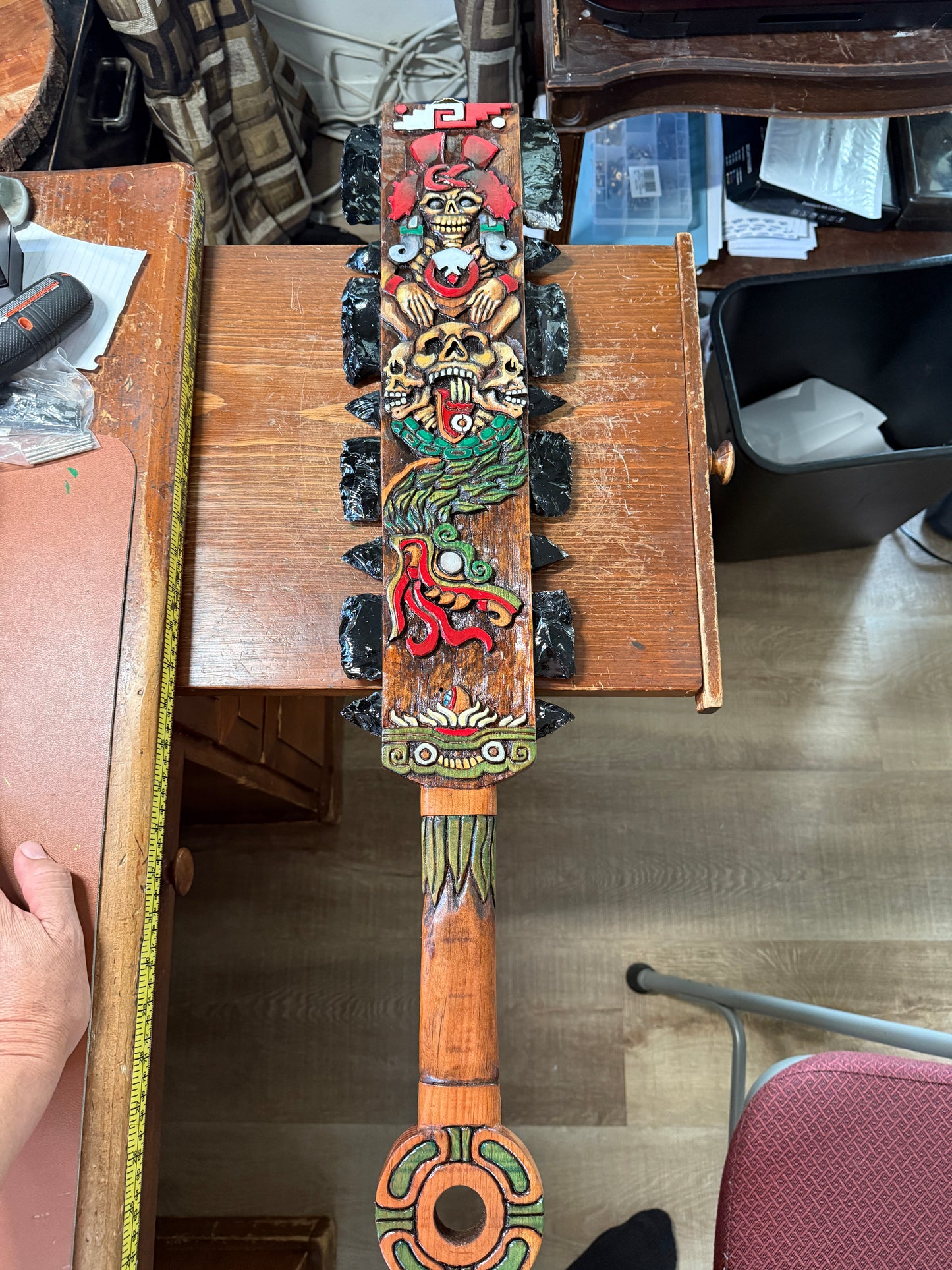 Aztec Macuahuitl Mictlantecuhlti, Quetzalcoatl, Kukulkan, Mexican War Sword Club