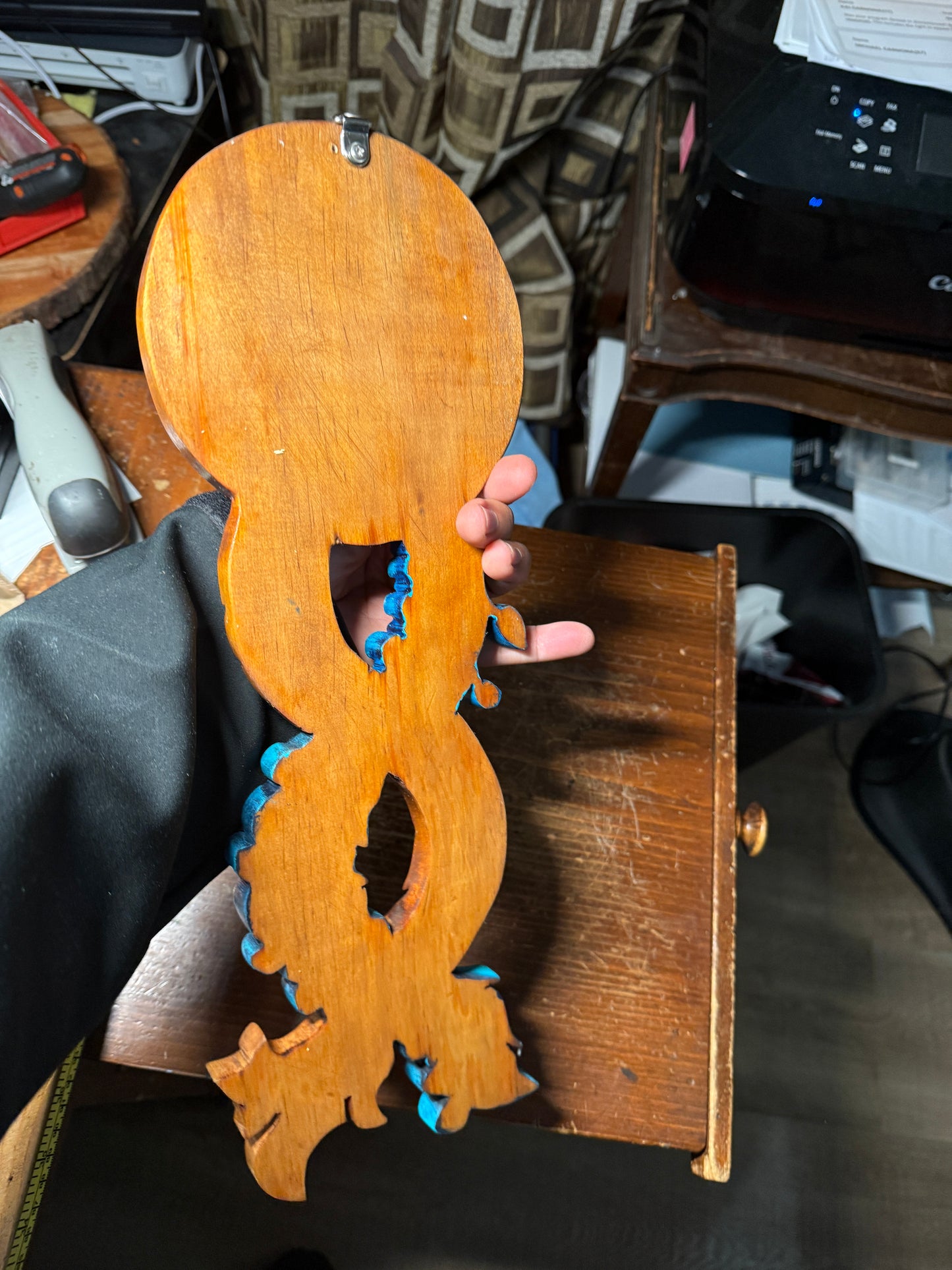 Handmade Aztec Tezcatlipoca Wooden Plaque, Mexico, Carving, Mexica, Tribal Rare