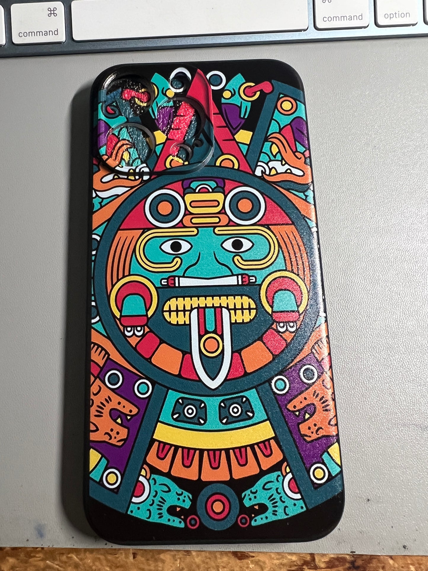 Colorful Aztec Calendar iPhone 15, iPhone 15 Pro, iPhone 15 Plus, iPhone 15 Pro Max Case, Covers