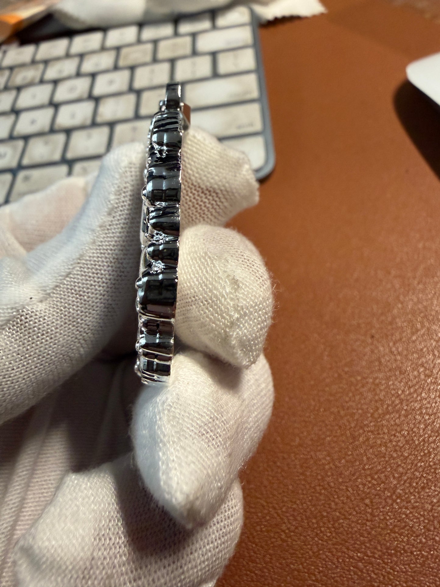 Coyolxuahqui Pendant, Silver Tone, Aztec Moon Goddess, 1.5", 5.3mm bail, Metal Alloy #10