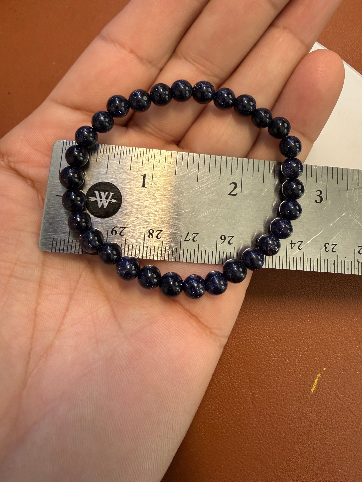 Blue Sand Stone Beaded Bracelet Women Handmade Natural Stone Mexican Aztec #8