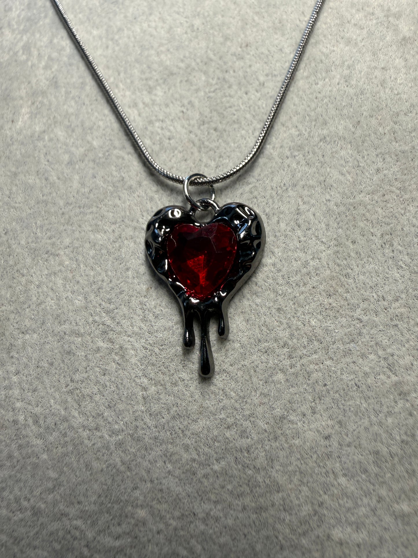 Aztec Bleeding Heart Necklace, 18" chain, 1" pendant, Mexican, Mexico (#3)