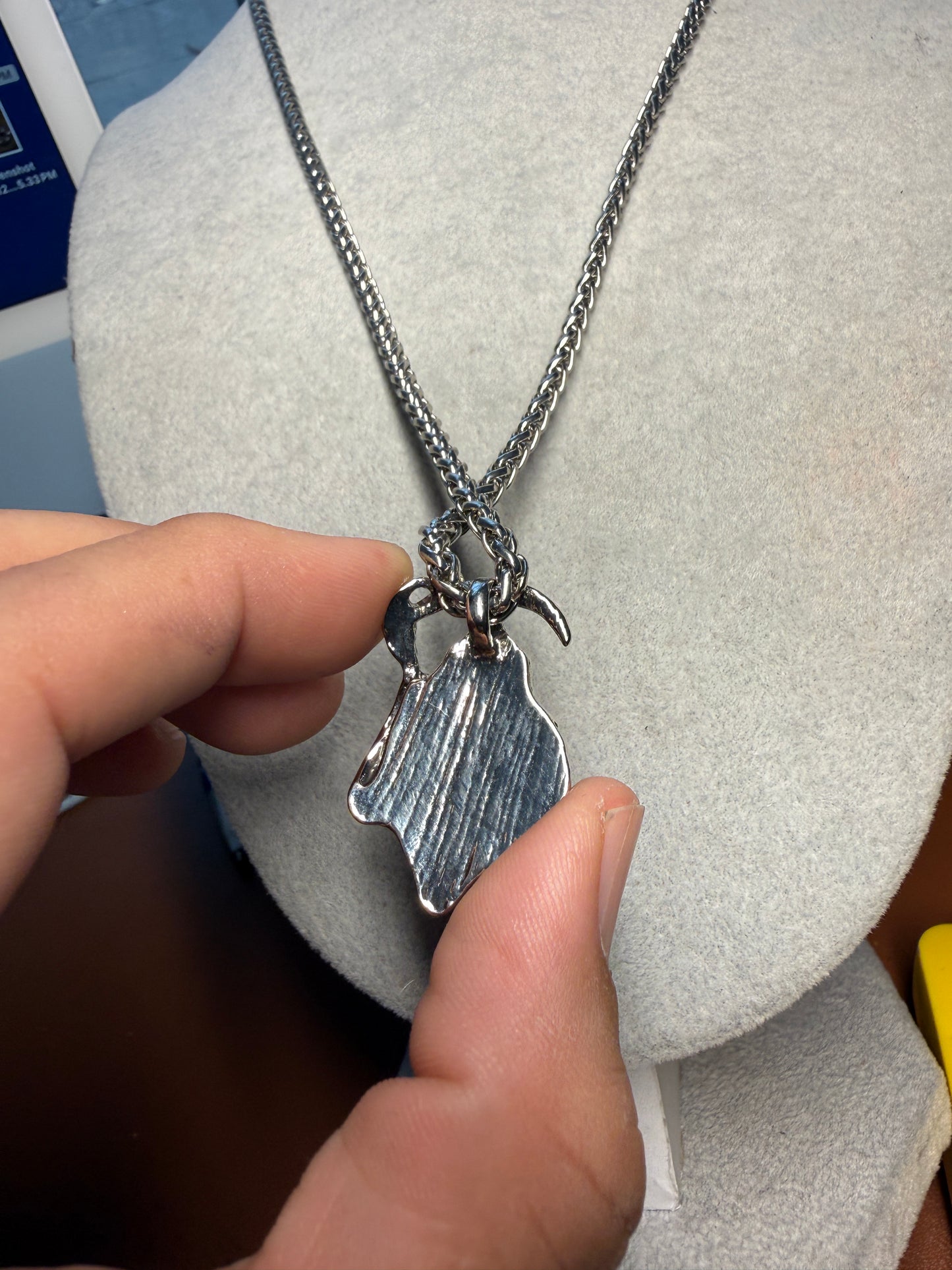 Death Angel Santa Muerte Grim Reaper Pendant Necklace Alloy Mexcian Mexico (#8)