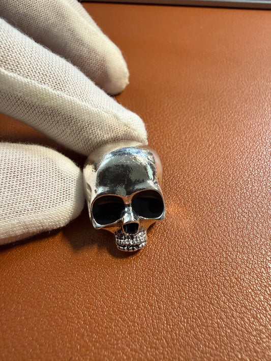 Aztec Halloween Skull Pin Punk Skeleton Badge Gothic Brooch Chrome Alien #4