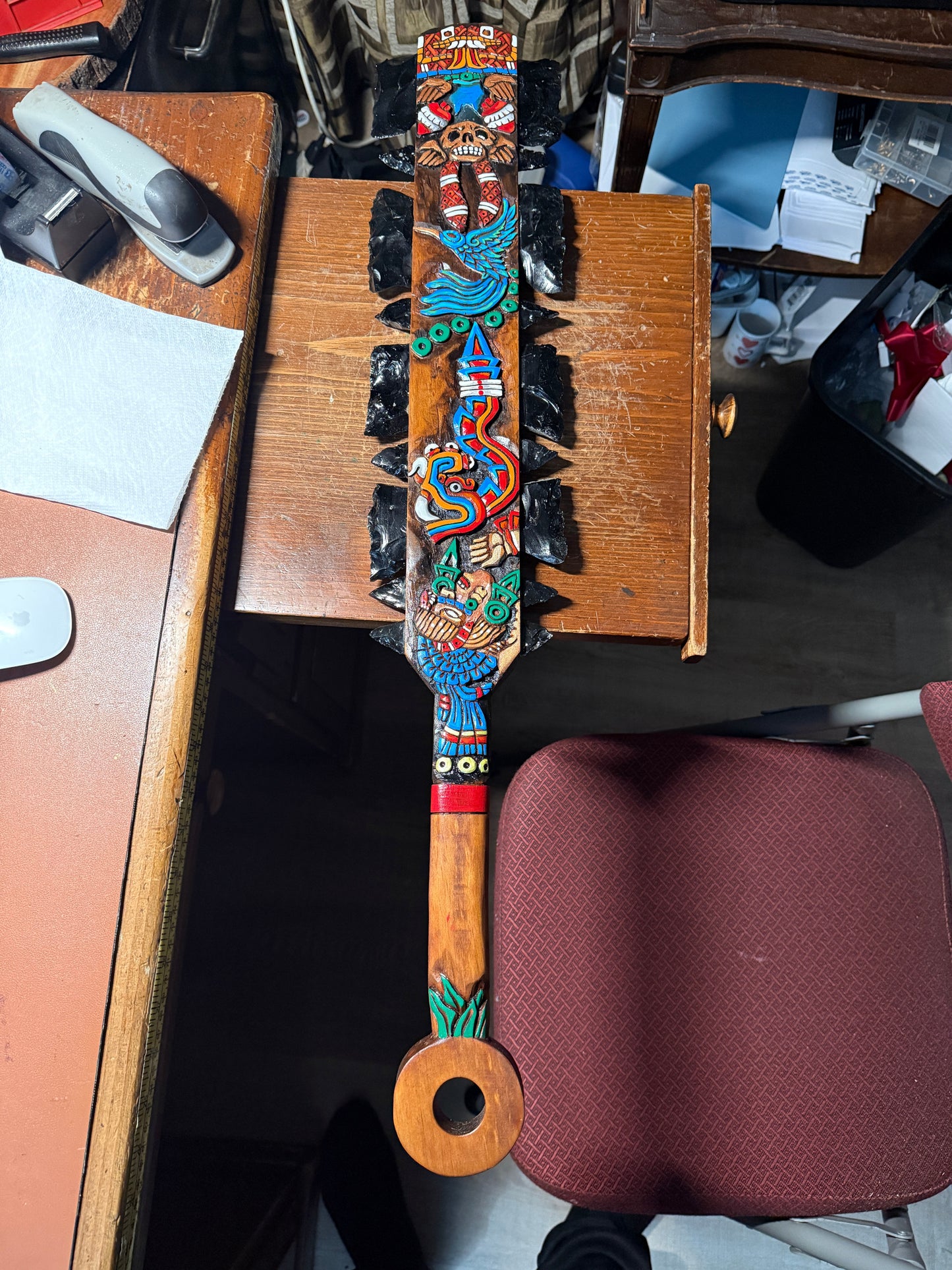 Aztec Macuahuitl Mictlantecuhtli, Coatlicue, Kukulkan, Coyolxuahqui, Huitzilopochtli Sword Club