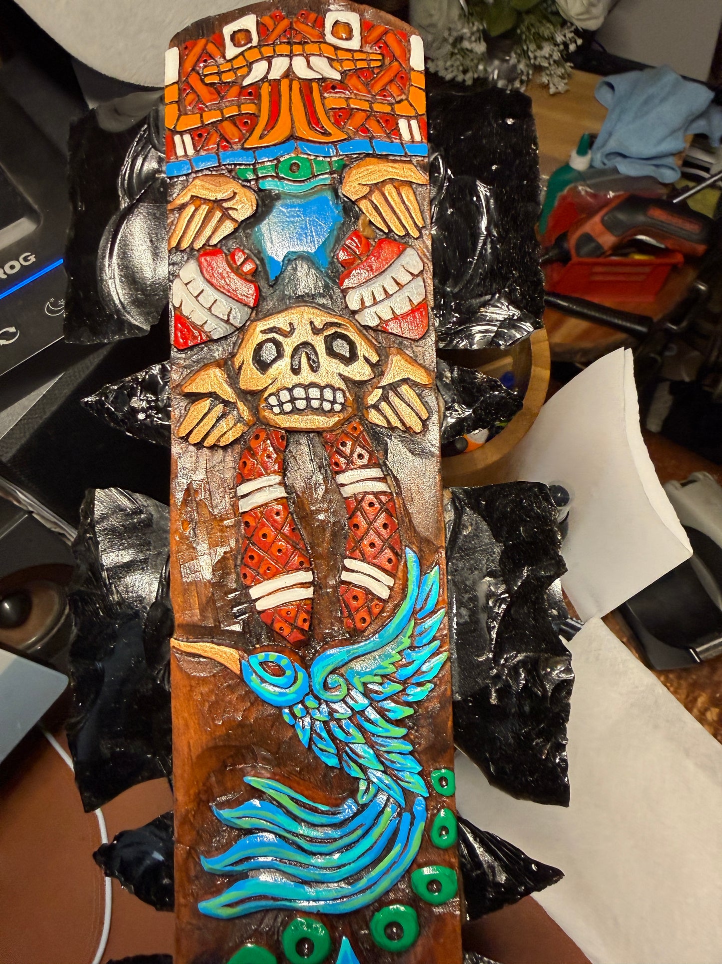 Aztec Macuahuitl Mictlantecuhtli, Coatlicue, Kukulkan, Coyolxuahqui, Huitzilopochtli Sword Club