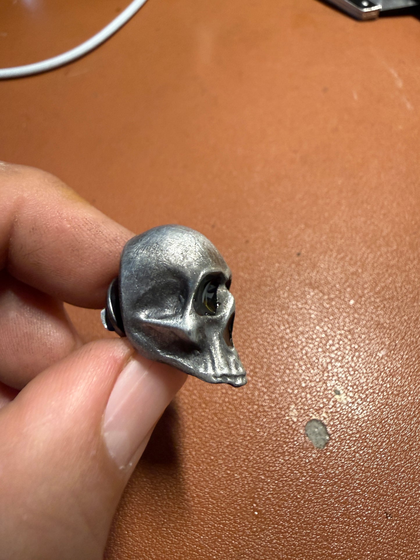 Aztec Halloween Skull Pin Punk Skeleton Badge Gothic Brooch Silver Tone #5