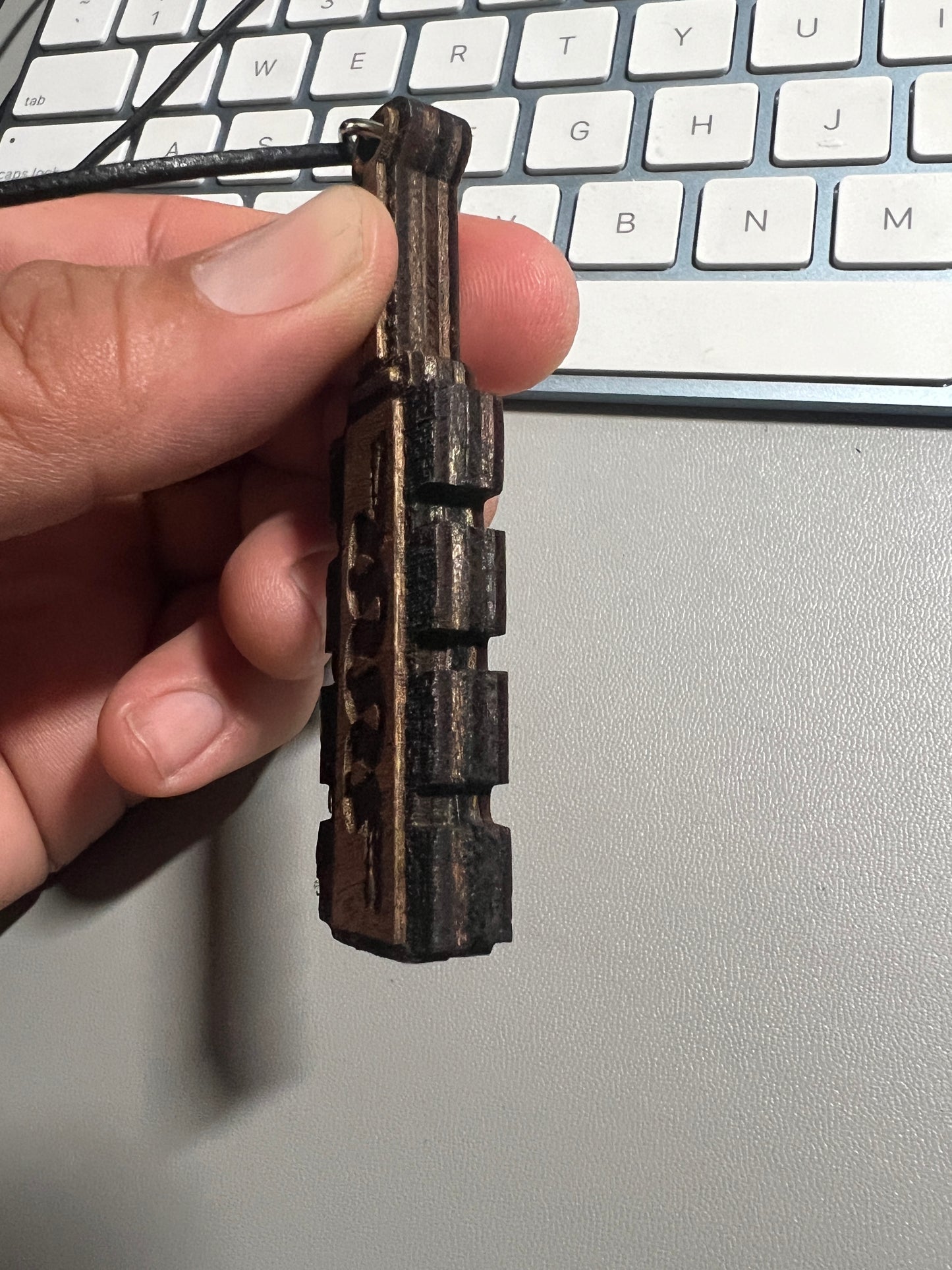 Mini Macuahuitl Necklace, Aztec, Mexican, Mexico, Ancient Warrior, Wood Carved, Replica Weapon (#20)