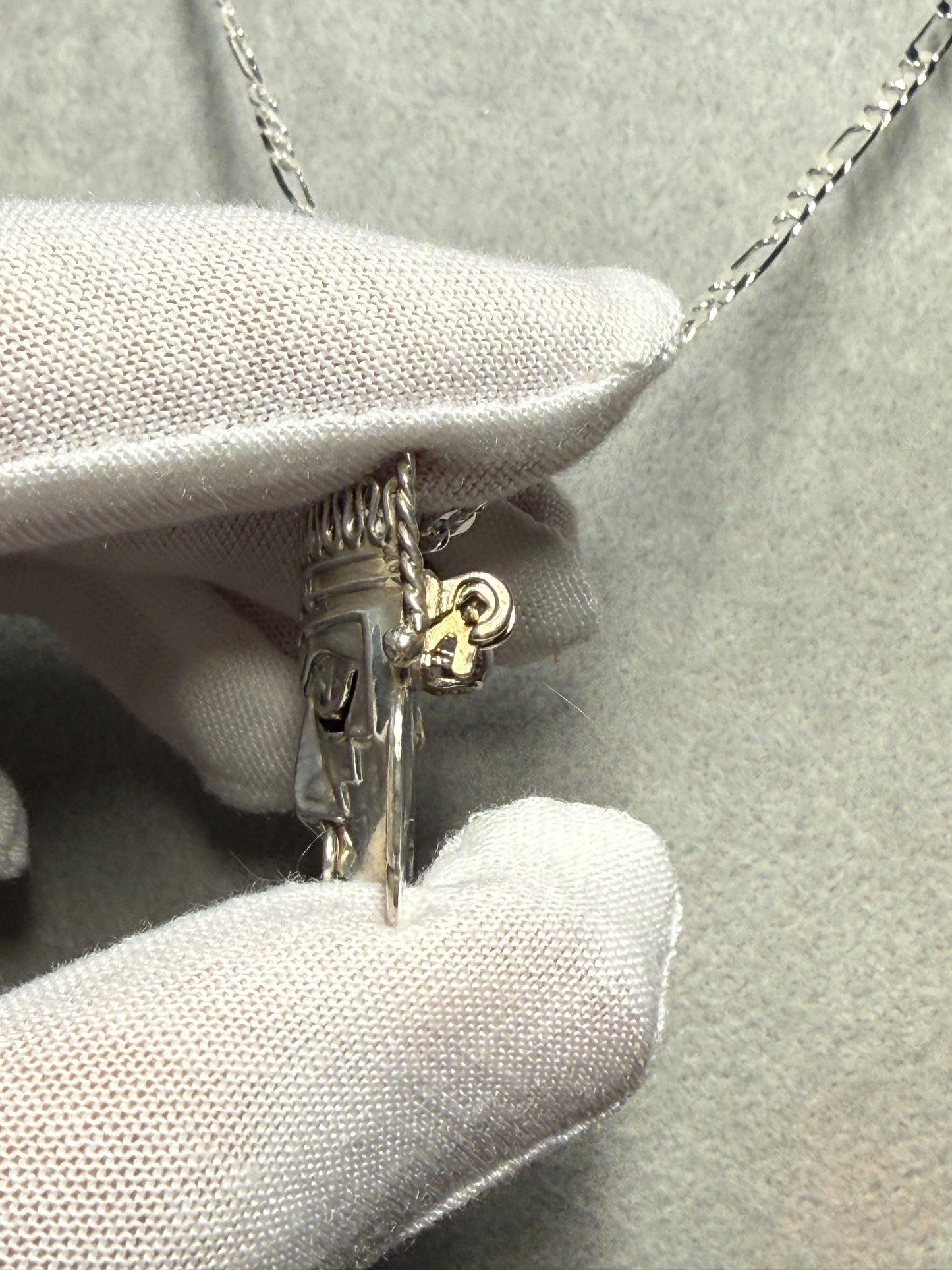 Rare Large Xipe Totec Aztec God Brooch Pin Pendant, Sterling Silver, 925, Vintage, Antique, Relic (#3)