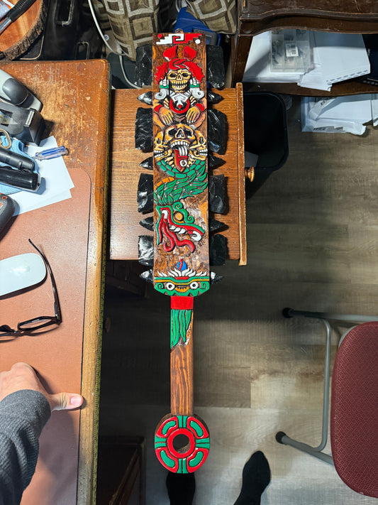 Aztec Macuahuitl Mictlantecuhlti, Quetzalcoatl, Kukulkan, Mexican War Sword Club