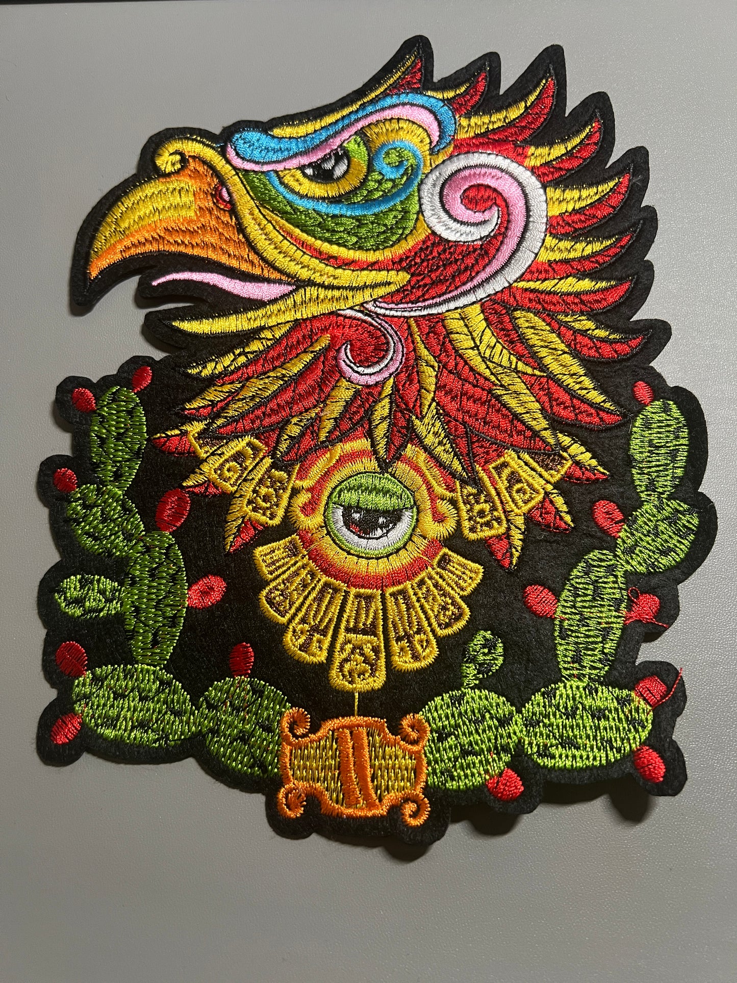 Aztec Foundation Patch, Mexica Back Patch, Eagle, Ollin, Cactus, 8.75" Iron-On patches (#27)