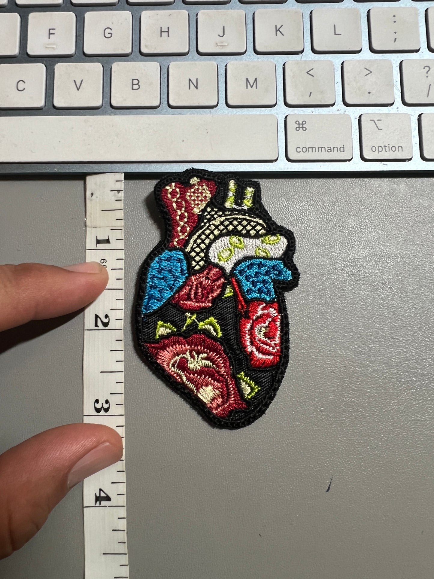 Aztec Heart, Corazon, Iron On Patches, 3", Embroidered, Mexican, Mexico, Azteca (#23)