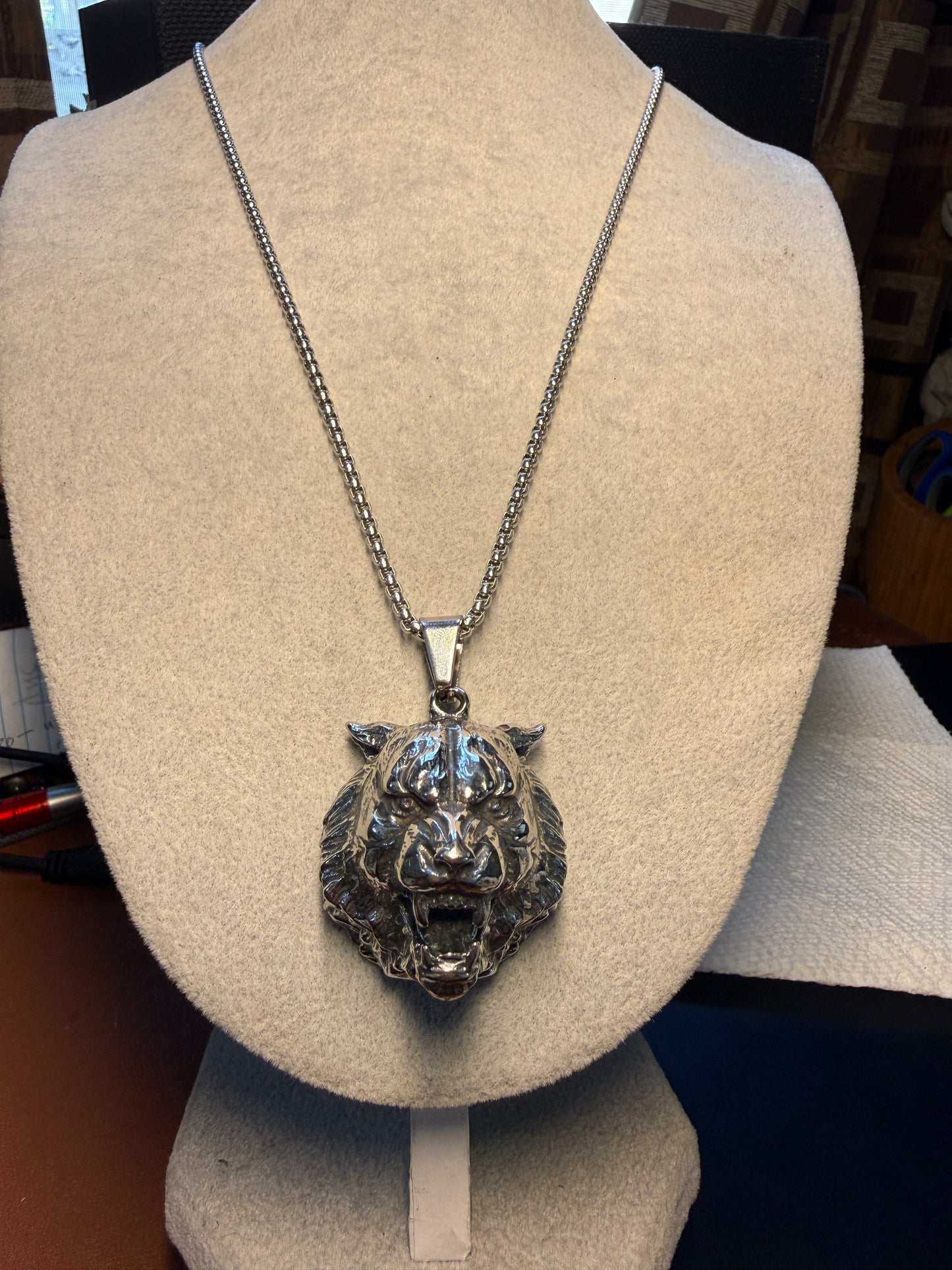 Wolf Lobo Pendant Necklaces 316L Stainless Steel, Aztec, Mayan, Native American (#12)