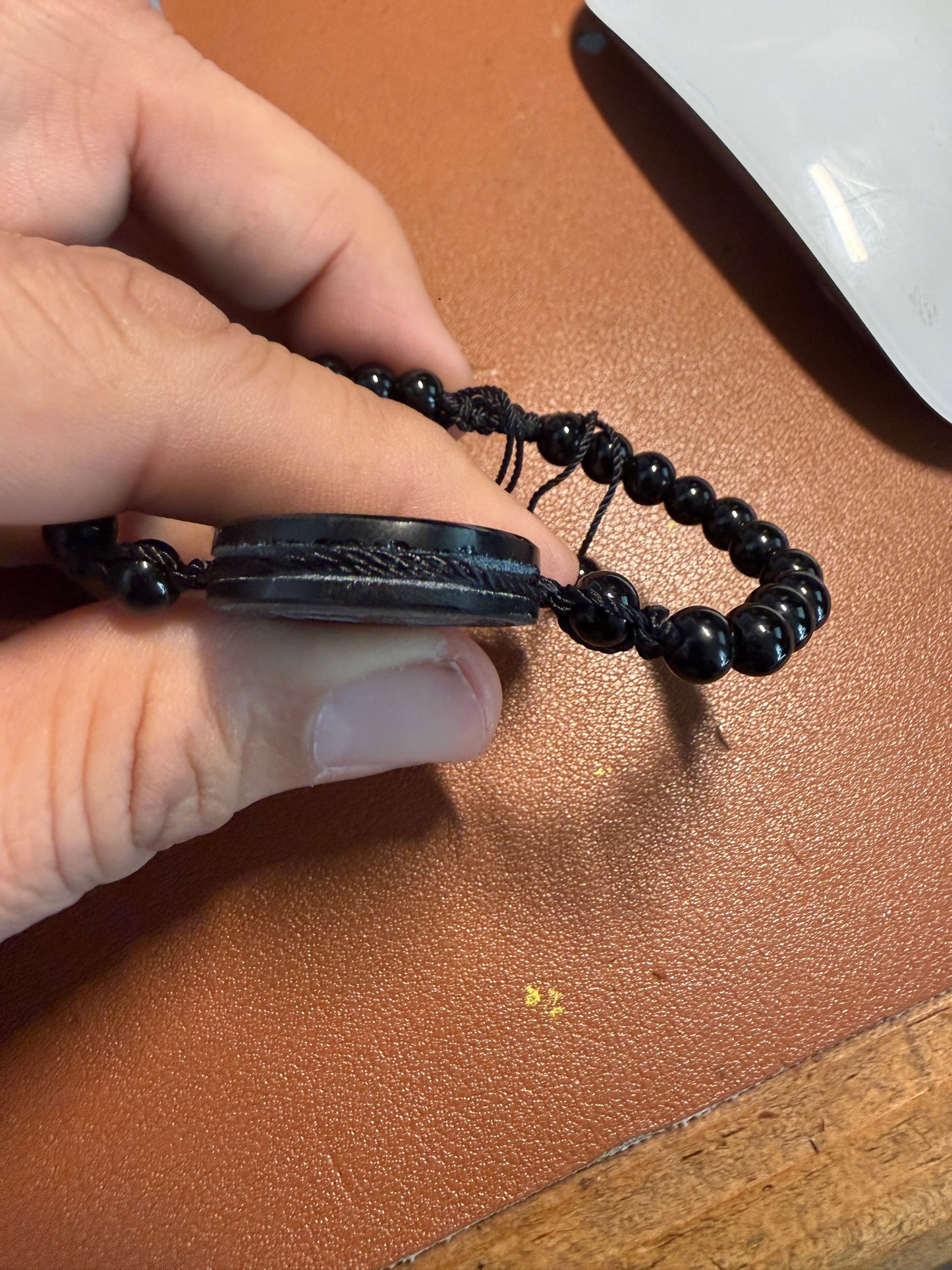 Greka Aztec Huitzilopochtli Hummingbird, Mexican, Obsidian Pendant, Bracelet, Mex #41