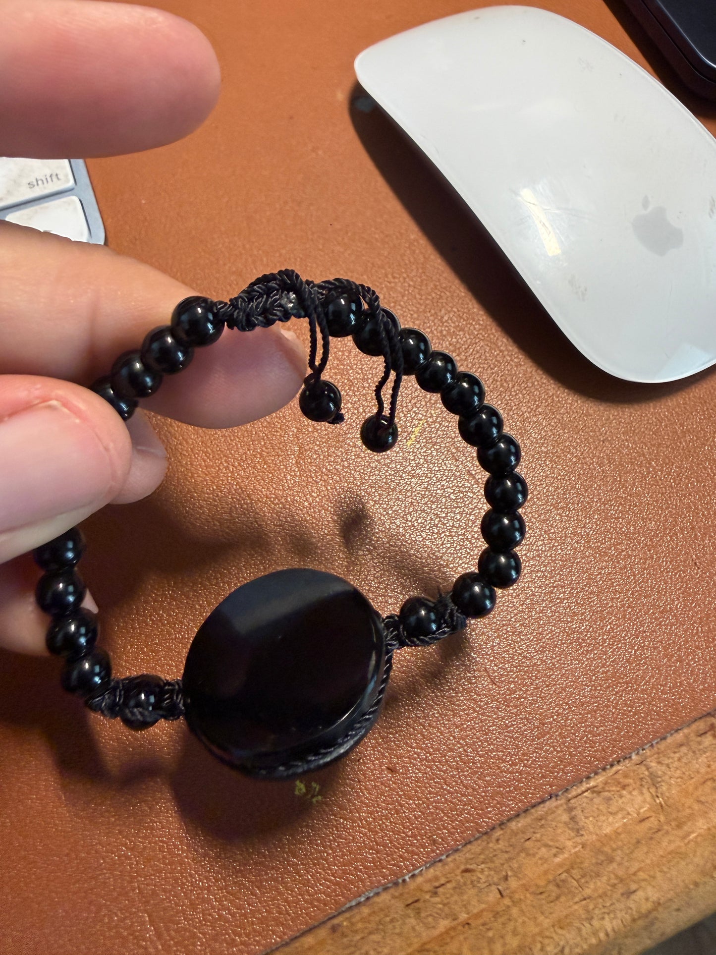 Greka Aztec Huitzilopochtli Hummingbird, Mexican, Obsidian Pendant, Bracelet, Mex #41