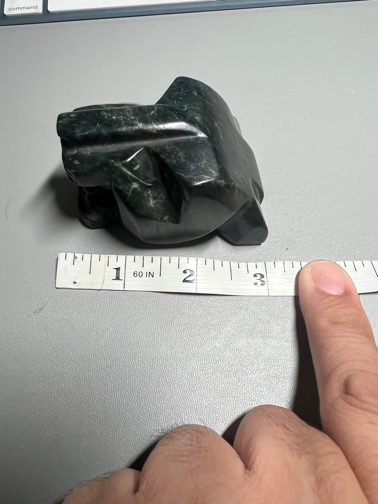 Jade Jaguar Paper Weight, Made Mexico, Heavy Jade Statue, Figure, Figurine, Rare, Aztec, Mayan, Mexica, Mexican Warrior