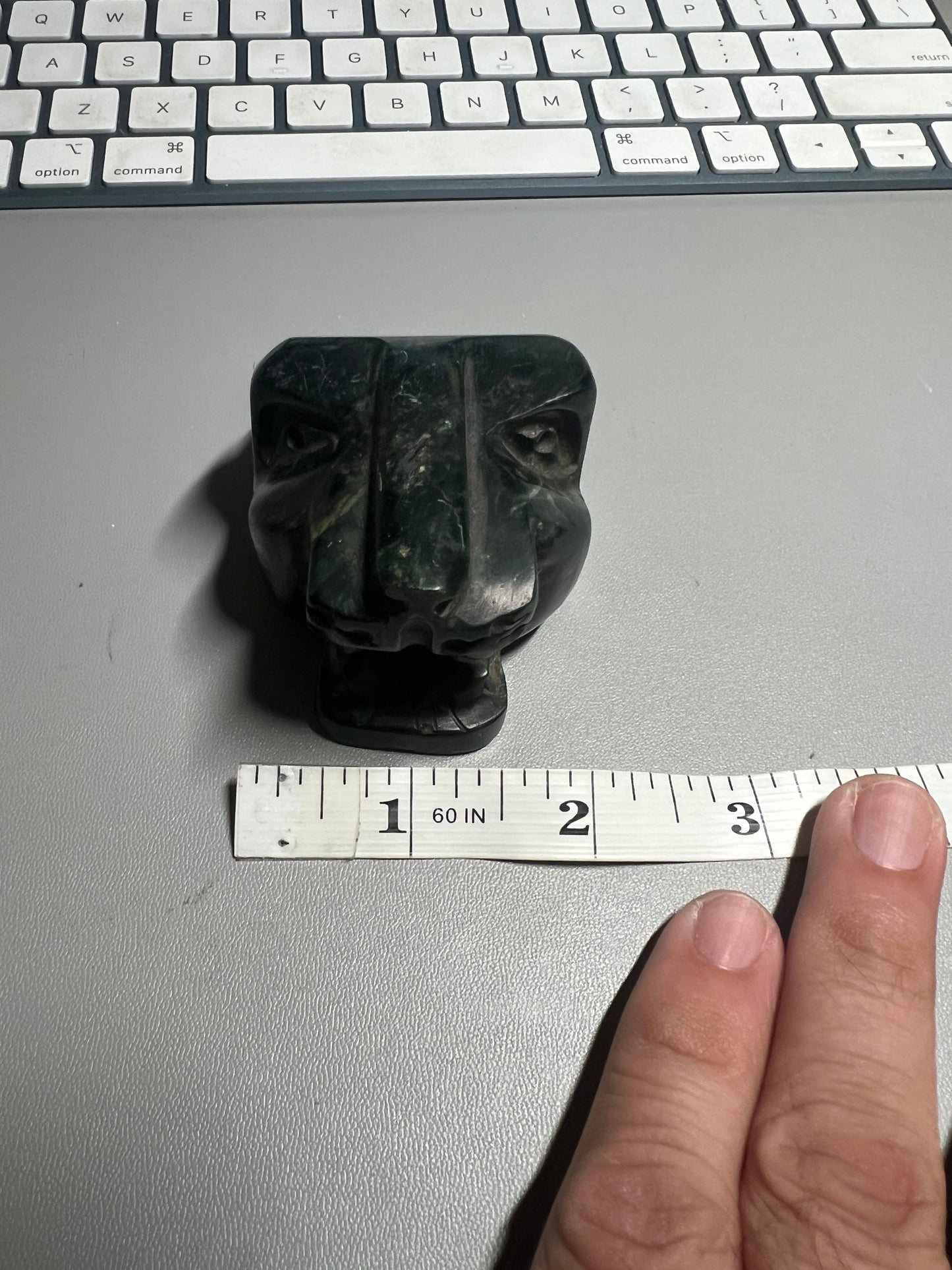 Jade Jaguar Paper Weight, Made Mexico, Heavy Jade Statue, Figure, Figurine, Rare, Aztec, Mayan, Mexica, Mexican Warrior