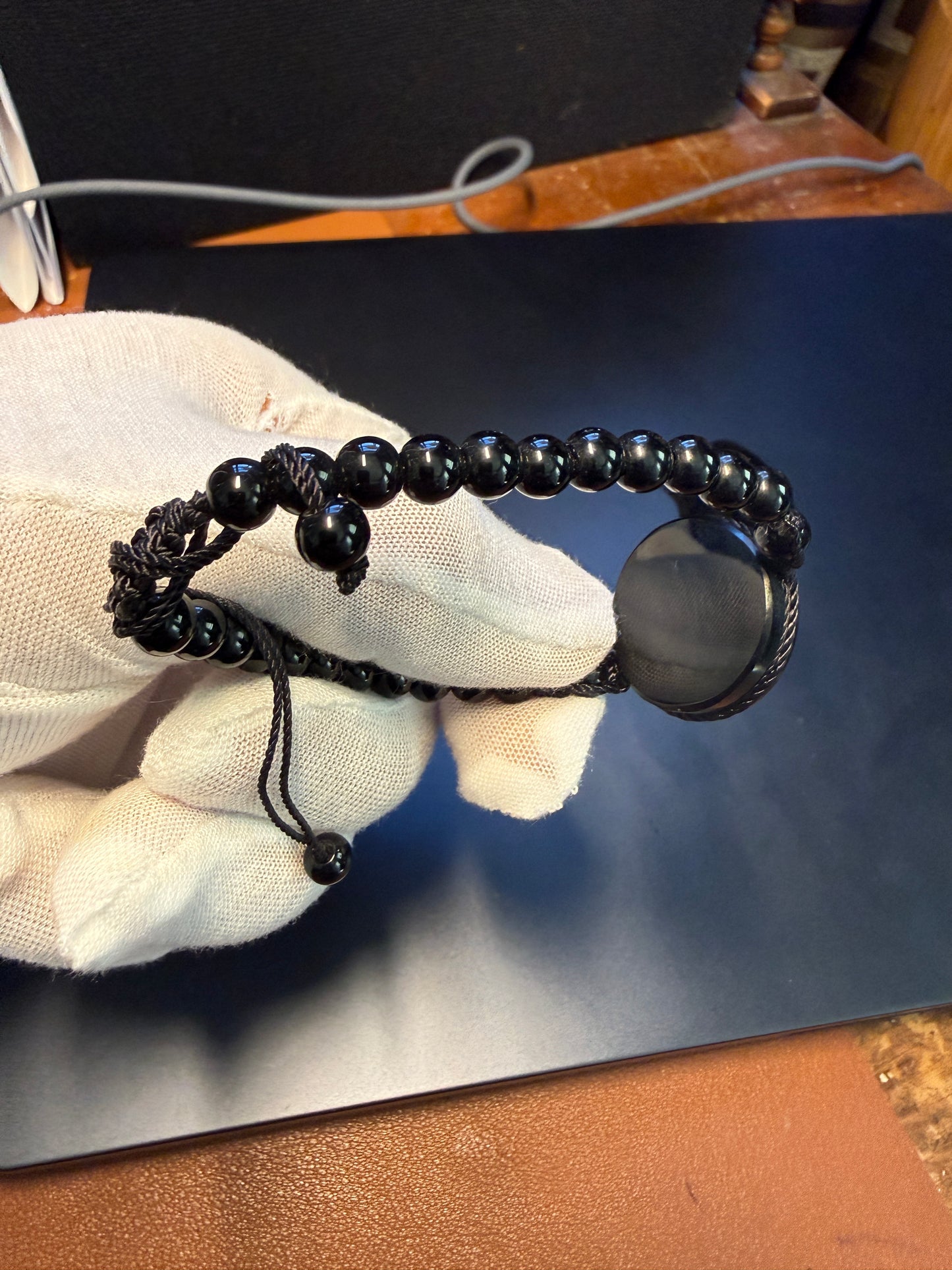 Piedra de Muerte, Stone of Death, Mexican, Obsidian Pendant, Bracelet, Mex #5
