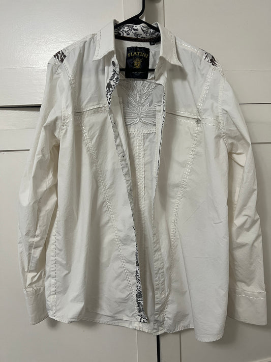 Men's XL Platini Shirt, High Quality Dress Shirt, Mexican, 100% Cotton, Pre-Owned, Cowboy, Mexican Cowboy, Mexico