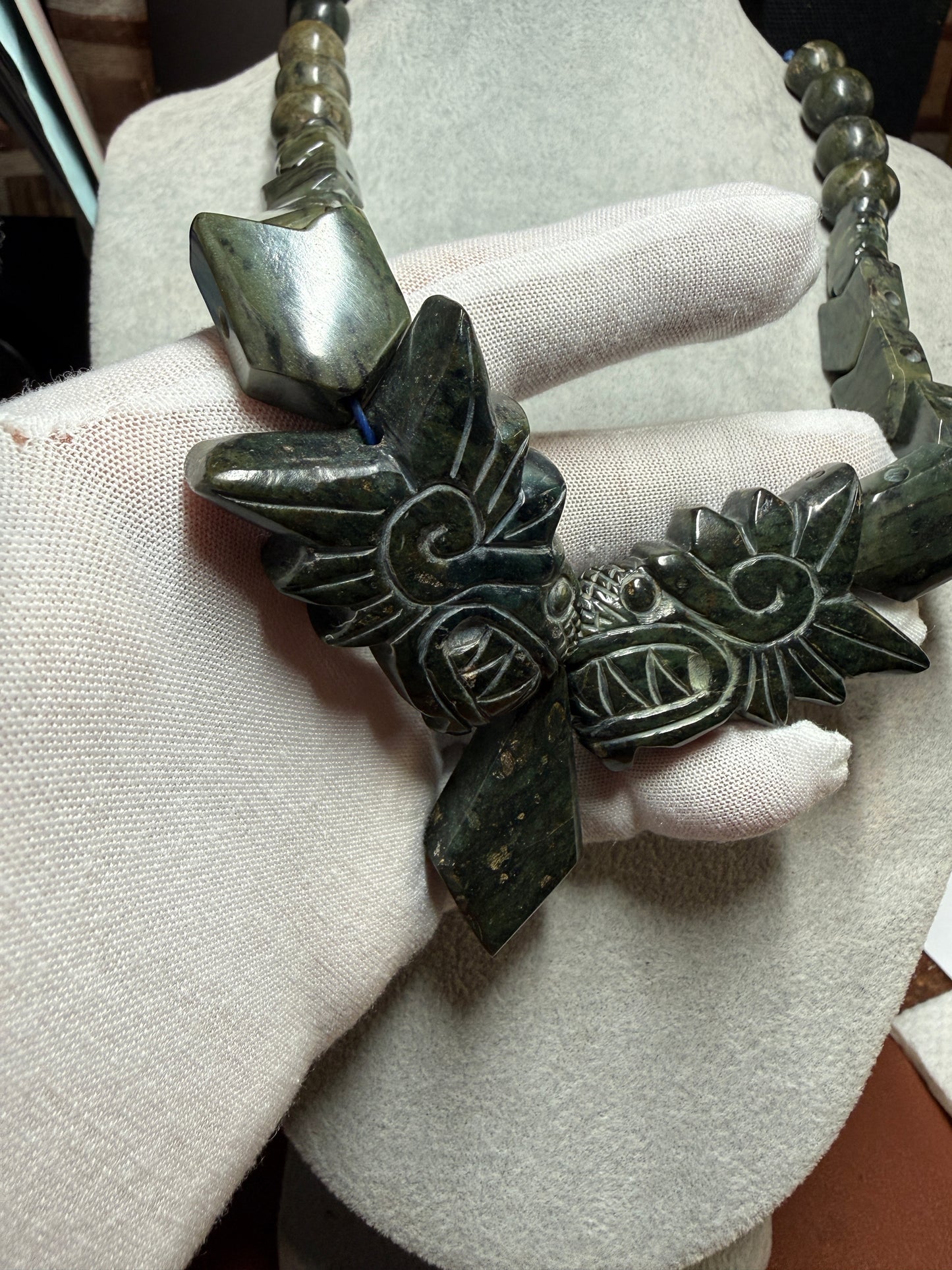 Serpentine Quetzalcoatl Necklace, Kukulkan Necklace, double headed serpent, Maya, Aztec, Mexica, Mexico, Plumed Serpent, Feathered Dragon #H