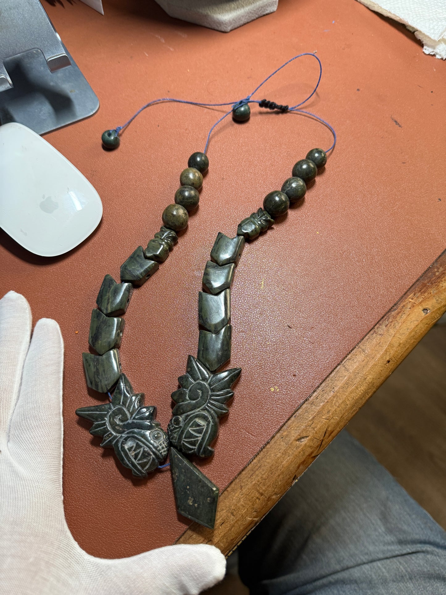 Serpentine Quetzalcoatl Necklace, Kukulkan Necklace, double headed serpent, Maya, Aztec, Mexica, Mexico, Plumed Serpent, Feathered Dragon #H