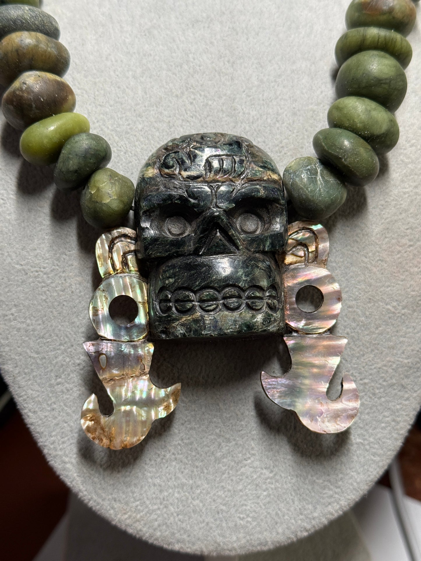 Mictlantecuhtli Skull Necklace Mexica Indigenous, Mexico, Mexican, Aztec, Azteca, Death (#H)
