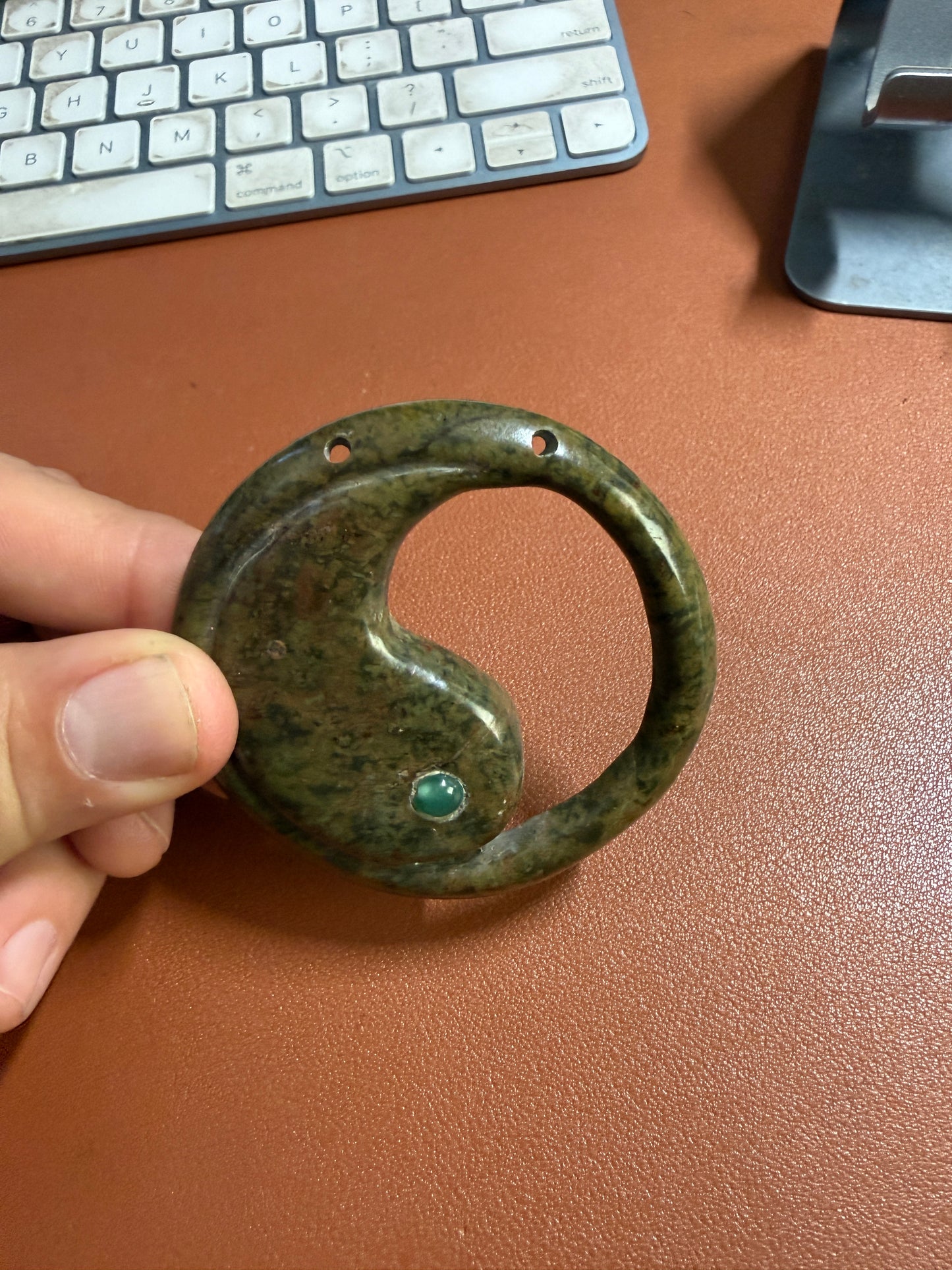 Yin Yang, Serpentine Stone Pendant from Mexico, Mexican Handmade #20
