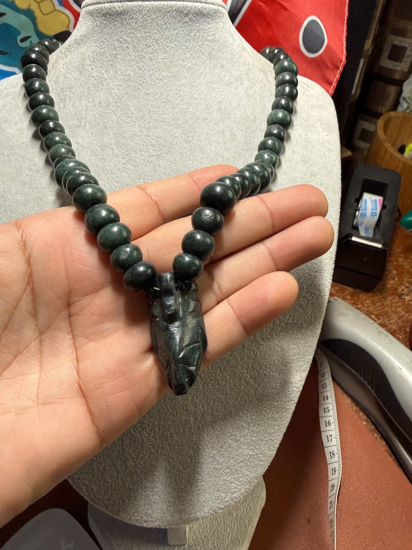Mayan Emperor Pakal Pendant Necklace, Guatemalan Marble, Necklace, Mayan, Mexico (#10)