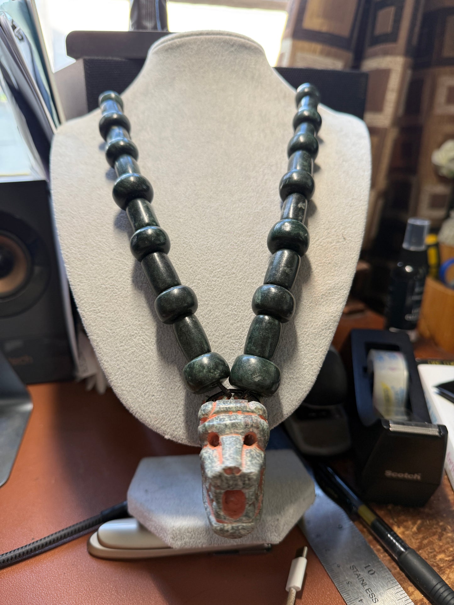 Serpentine Quetzalcoatl Feathered Serpent Necklace, Kukulkan Mayan Plumed Serpent Necklace Maya, Aztec, Mexica, Plumed Serpent, Dragon #41