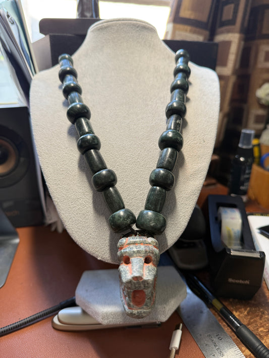 Serpentine Quetzalcoatl Feathered Serpent Necklace, Kukulkan Mayan Plumed Serpent Necklace Maya, Aztec, Mexica, Plumed Serpent, Dragon #41