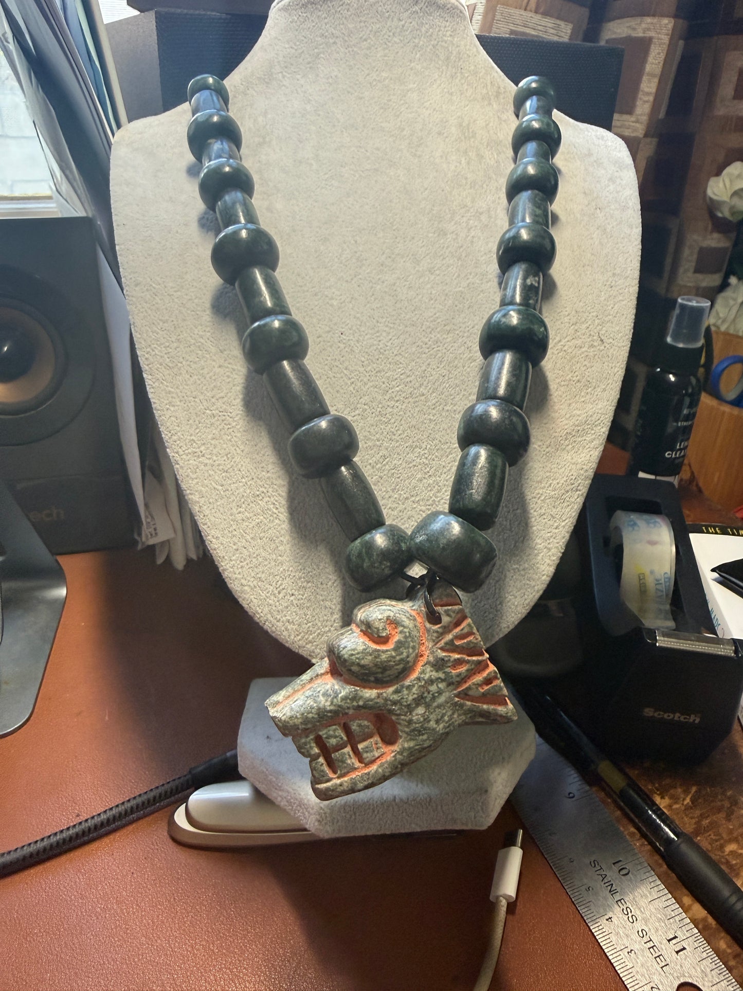 Serpentine Quetzalcoatl Feathered Serpent Necklace, Kukulkan Mayan Plumed Serpent Necklace Maya, Aztec, Mexica, Plumed Serpent, Dragon #41
