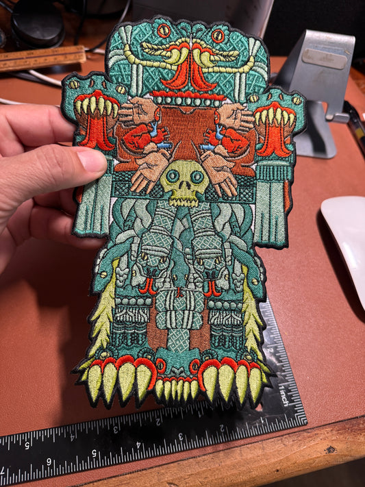Large Coatlicue Serpent Skirt Aztec Earth Mother Goddess, Snake Woman, Serpent Woman, Patch Mexica, 9", Patches #27