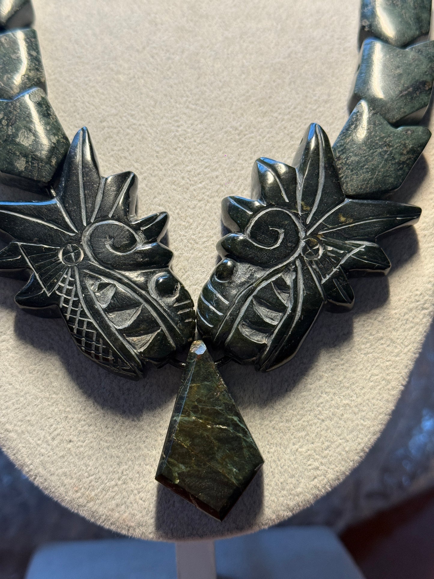 Serpentine Quetzalcoatl Necklace, Kukulkan Necklace, double headed serpent, Maya, Aztec, Mexica, Mexico, Plumed Serpent, Feathered Dragon #H