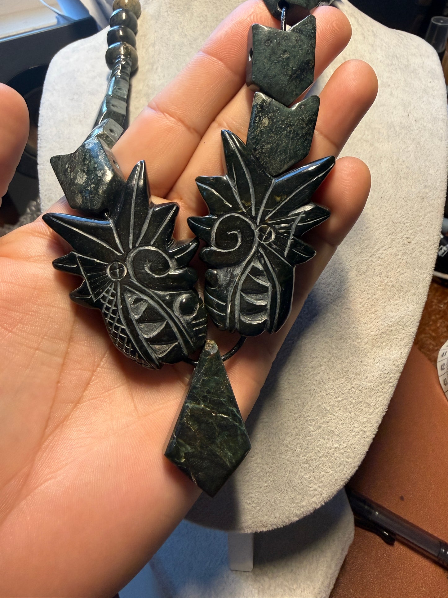 Serpentine Quetzalcoatl Necklace, Kukulkan Necklace, double headed serpent, Maya, Aztec, Mexica, Mexico, Plumed Serpent, Feathered Dragon #H