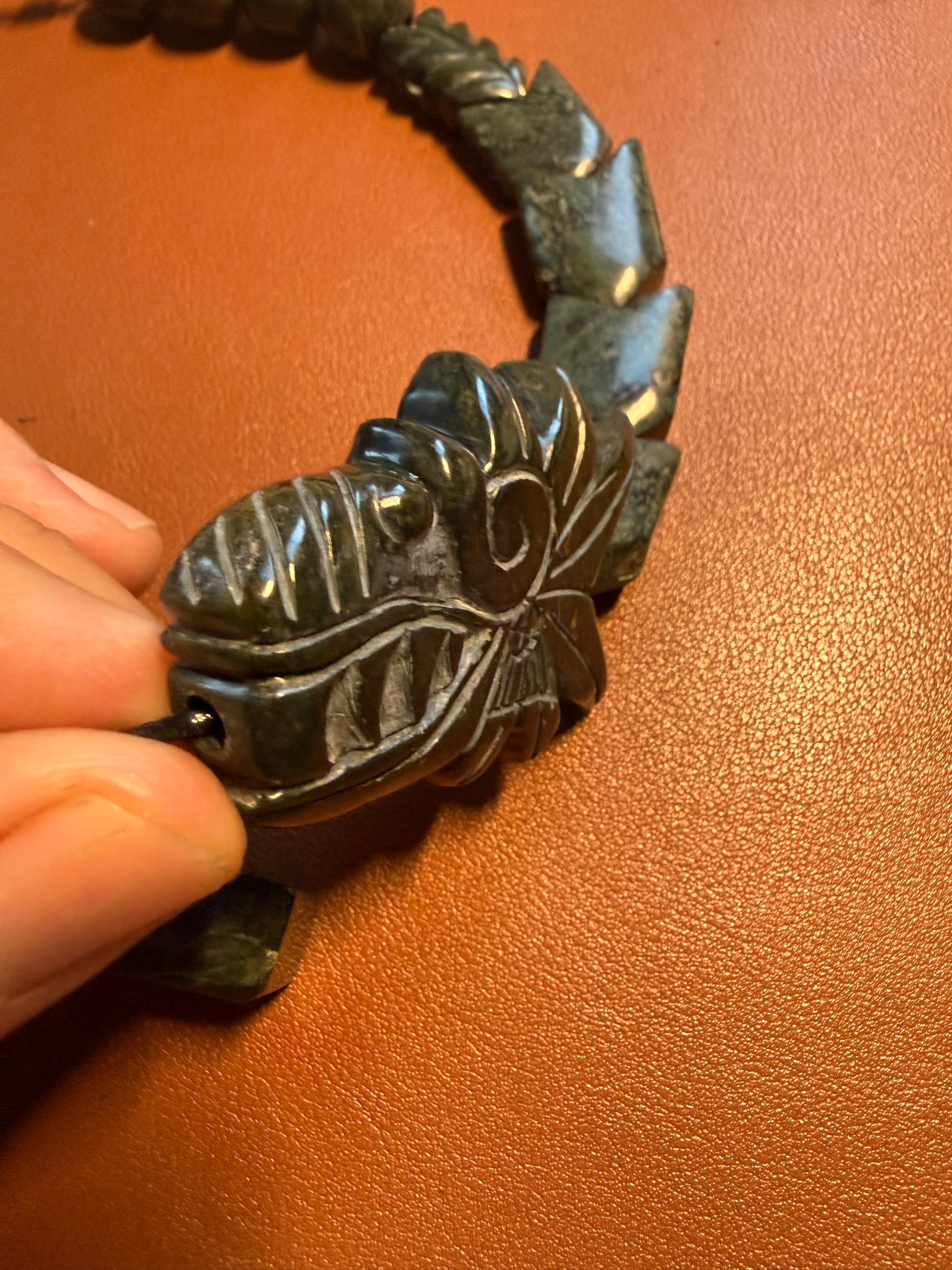 Serpentine Quetzalcoatl Necklace, Kukulkan Necklace, double headed serpent, Maya, Aztec, Mexica, Mexico, Plumed Serpent, Feathered Dragon #H