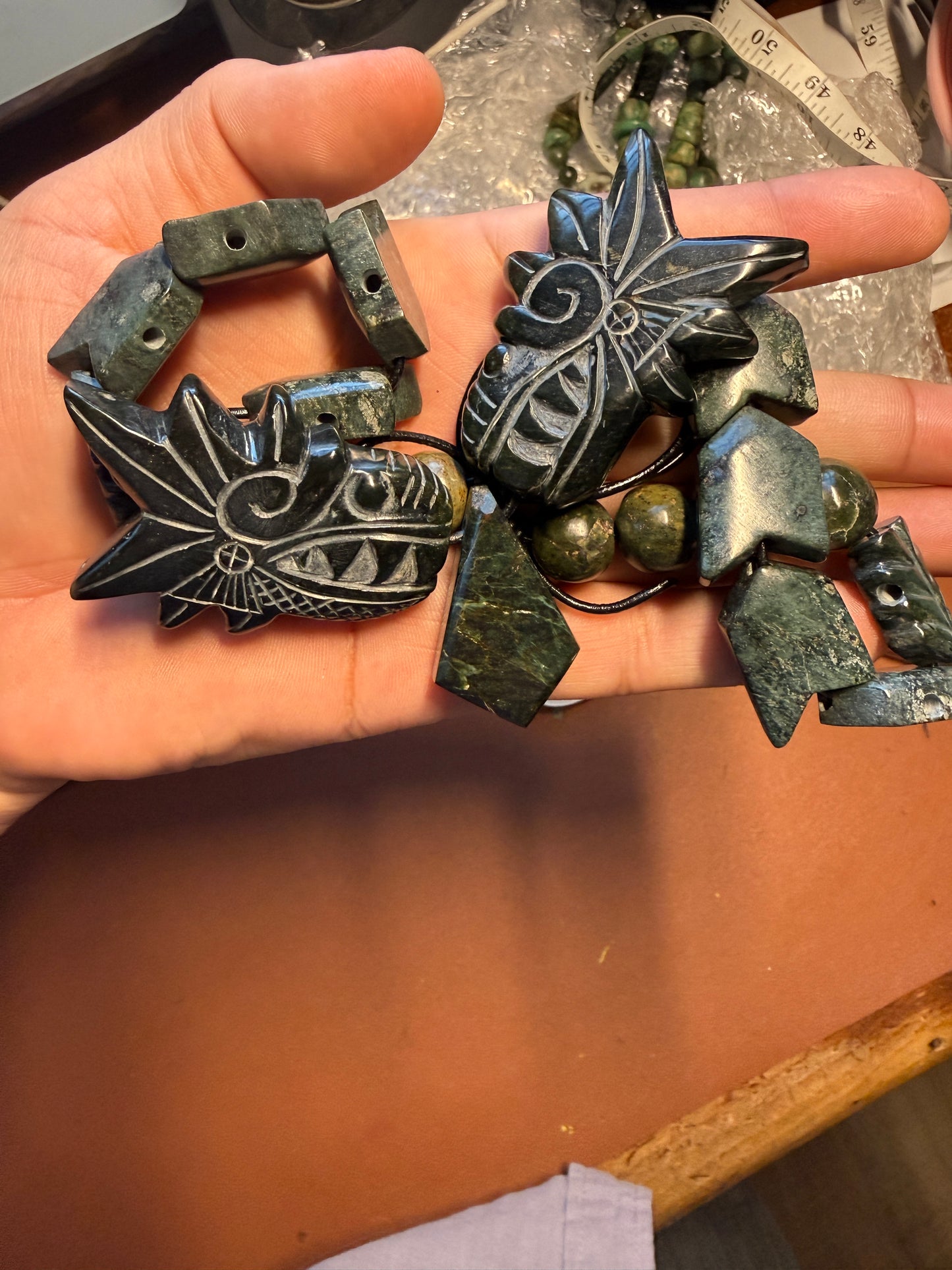 Serpentine Quetzalcoatl Necklace, Kukulkan Necklace, double headed serpent, Maya, Aztec, Mexica, Mexico, Plumed Serpent, Feathered Dragon #H